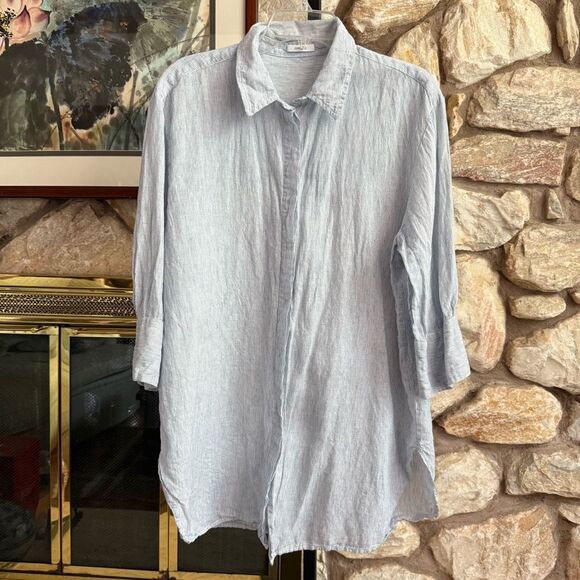 Opus womens Fython spirit 3/4 sleeve linen/cotton  blend button up blouse - Picture 1 of 11